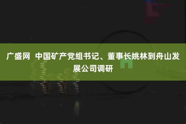广盛网  中国矿产党组书记、董事长姚林到舟山发展公司调研