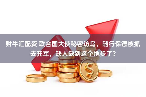 财牛汇配资 联合国大使秘密访乌，随行保镖被抓去充军，缺人缺到这个地步了？